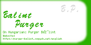 balint purger business card